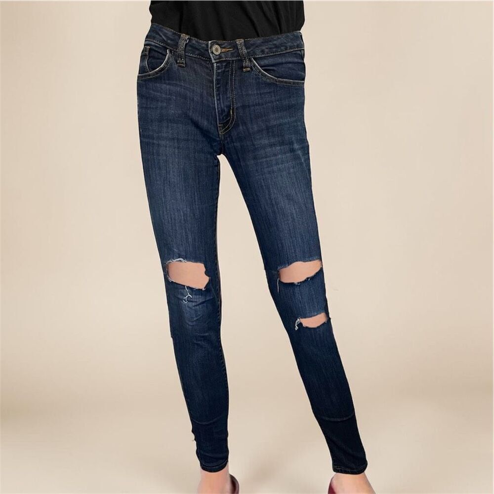KanCan Estilo Mid Rise Destroyed Skinny Jeans Sz 0 24 W